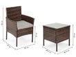 Sodo baldai, stalas ir foteliai, rudi kaina ir informacija | Lauko baldų komplektai | pigu.lt