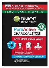 Средство для умывания лица Garnier Skin Active Pure Active Charcoal Bar, 100 г цена и информация | Средства для очищения лица | pigu.lt