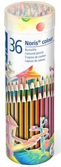 Spalvoti pieštukai Staedtler Noris colour 185, metalinėje apvalioje dėžutėje, 36 spalvos kaina ir informacija | Piešimo, tapybos, lipdymo reikmenys | pigu.lt