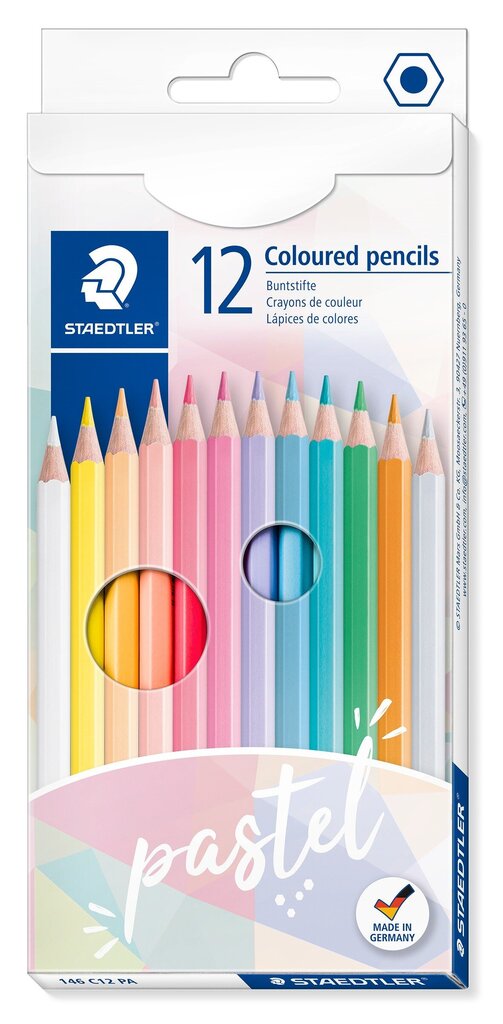 Spalvoti pieštukai Staedtler 146, 12 pastelinių spalvų цена и информация | Piešimo, tapybos, lipdymo reikmenys | pigu.lt