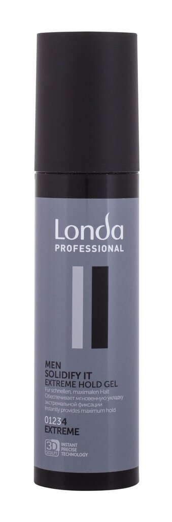 Ypač stiprios stiprios fiksacijos plaukų gelis Londa Professional Men Solidify It 100 ml kaina ir informacija | Plaukų formavimo priemonės | pigu.lt