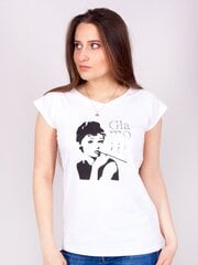 Женская футболка с принтом "Glamour" (Белая) цена и информация | Женские футболки | pigu.lt