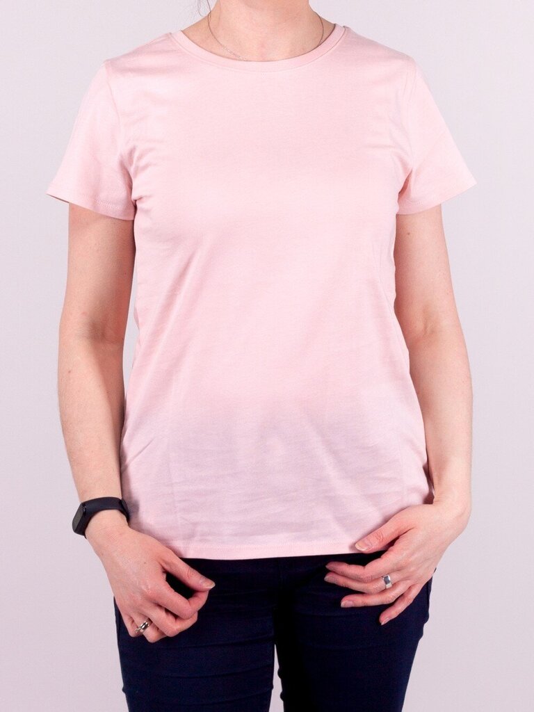 Vienspalviai marškinėliai, rožiniai цена и информация | Marškinėliai moterims | pigu.lt