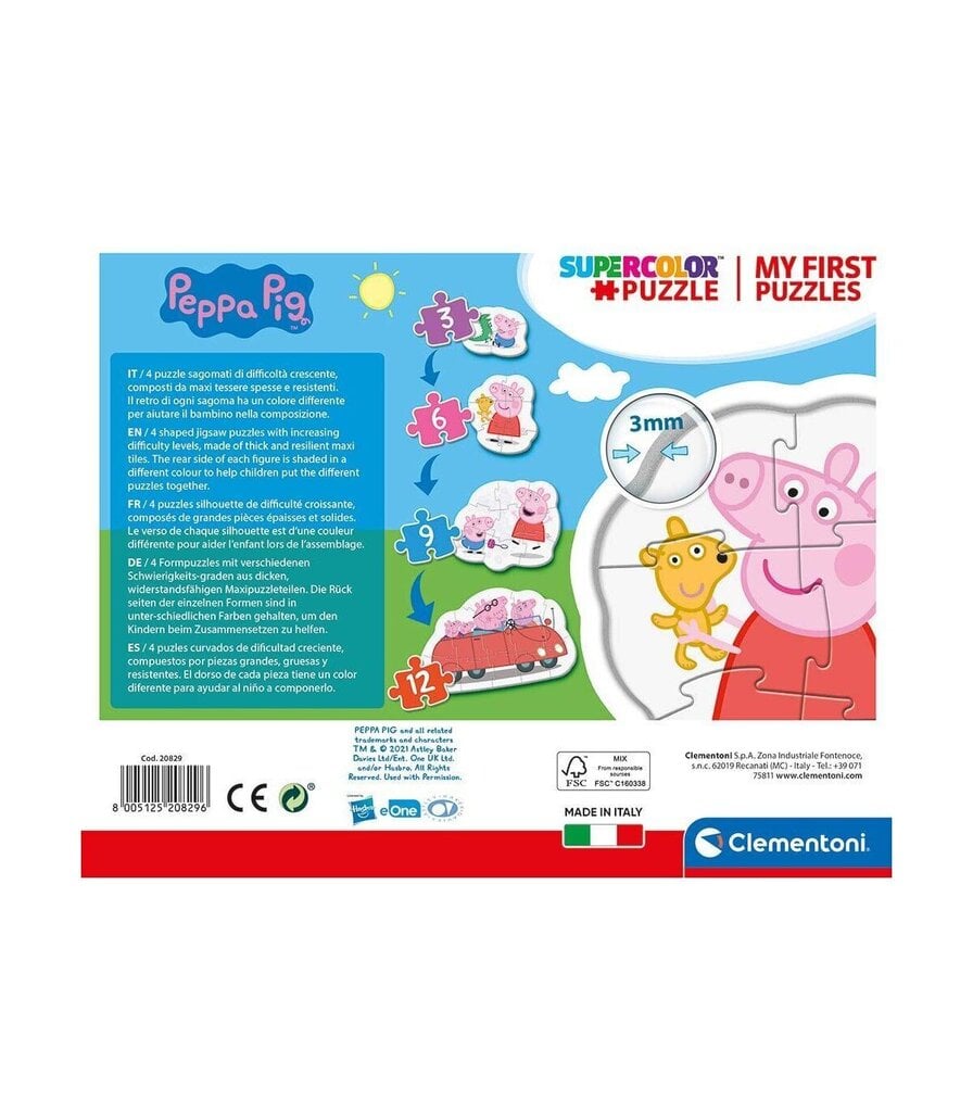 Набор головоломок Clementoni My First Puzzle Свинка Пеппа (Peppa Pig),  3-6-9-12 д. цена | pigu.lt