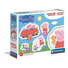 Набор головоломок Clementoni My First Puzzle Свинка Пеппа (Peppa Pig), 3-6-9-12 д. цена и информация | Пазлы | pigu.lt