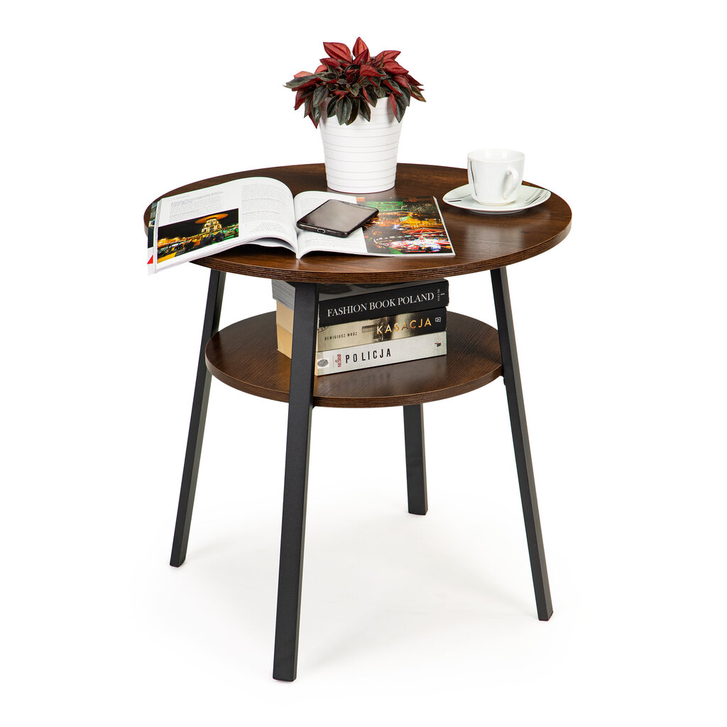 Kavos staliukas, 60 cm, juodas/rudas kaina ir informacija | Kavos staliukai | pigu.lt