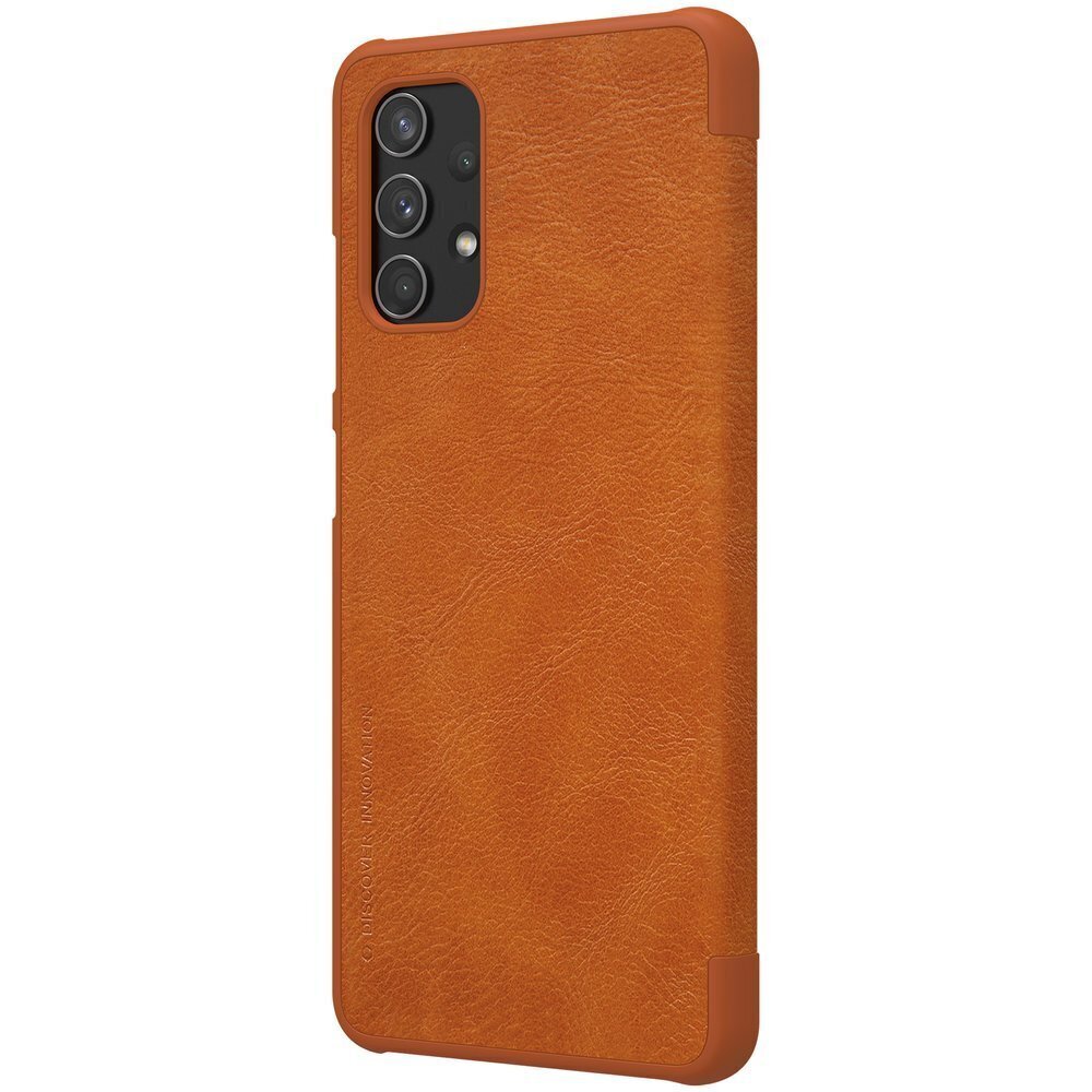 Nillkin Qin original leather case cover, skirtas Samsung Galaxy A32 4G, rudas kaina ir informacija | Telefono dėklai | pigu.lt