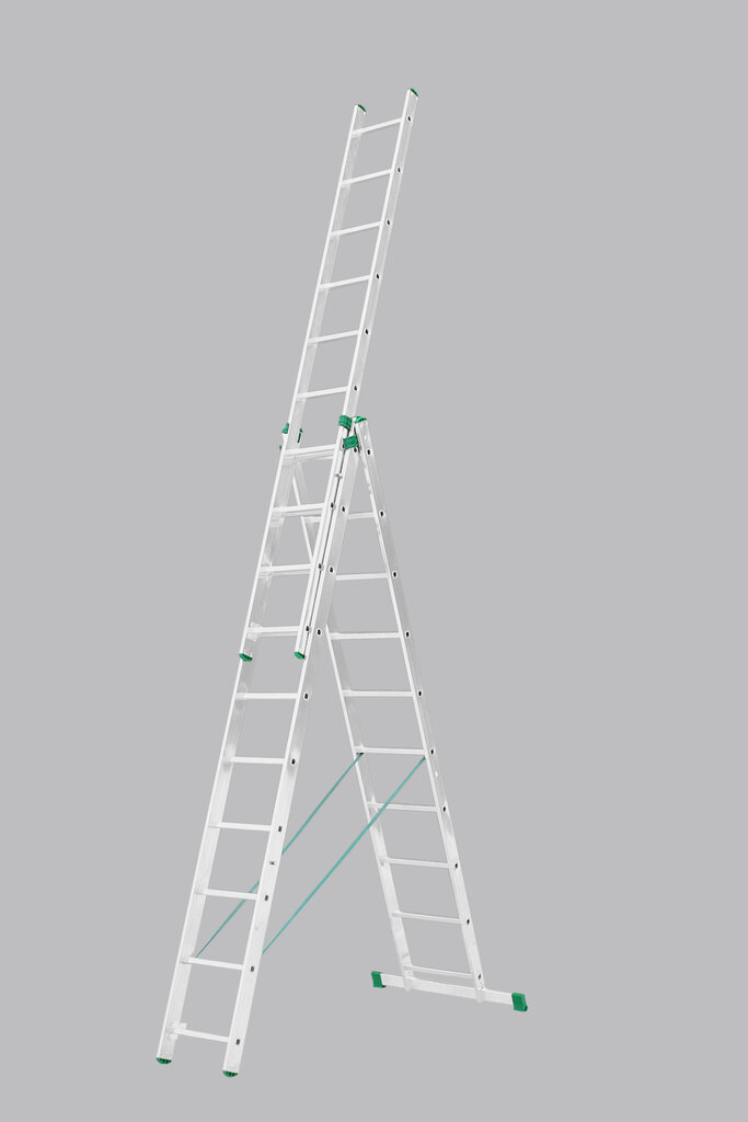 Aliumininės ištraukiamos dvipusės kopėčios 3x8 pakopų EUROSTYL (SLOVAKIJA) цена и информация | Buitinės kopėčios, rampos | pigu.lt