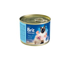 Brit Premium by Nature Trout with Liver konservai katėms 200g kaina ir informacija | Konservai katėms | pigu.lt