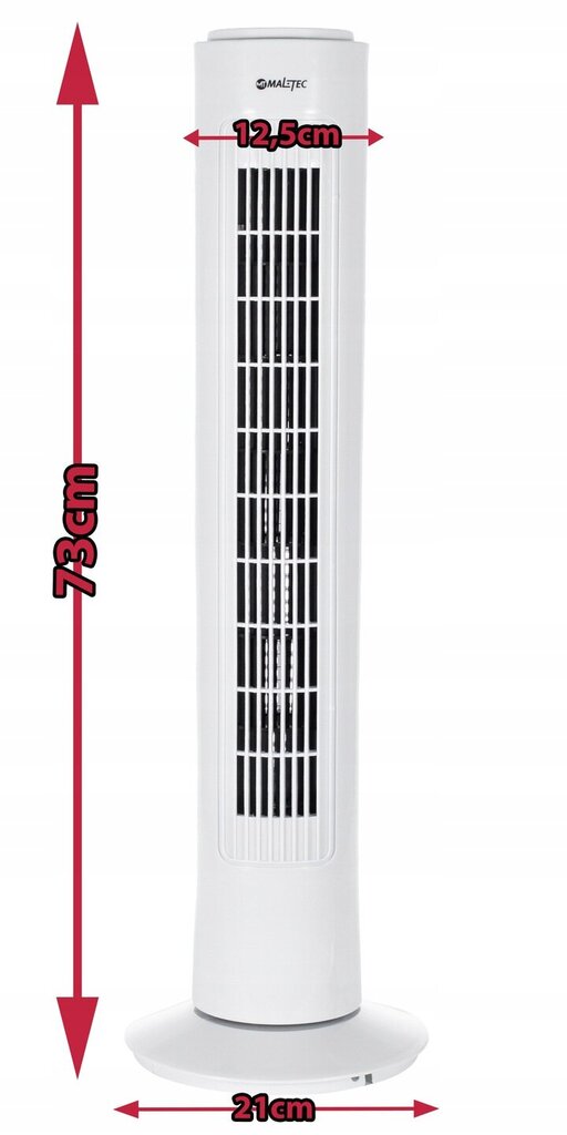 Bokštinis ventiliatorius Maltec WK120WT 45 W kaina ir informacija | Ventiliatoriai | pigu.lt
