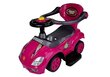 Paspiriama mašinėlė-stumdukas Mega Car 3in1, rožinė цена и информация | Žaislai kūdikiams | pigu.lt