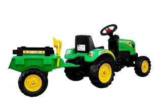 Педалями движимый трактор с прицепом Branson 135 см, зеленый цена и информация | Игрушки для мальчиков | pigu.lt
