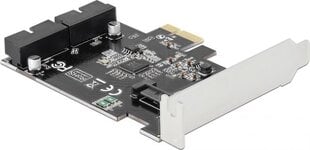 Контроллер DELOCK CARD PCI-E X1->2X USB 3.0 КРОНШТЕЙН ШТИФТА цена и информация | Контроллеры | pigu.lt