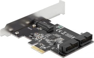 Контроллер DELOCK CARD PCI-E X1->2X USB 3.0 КРОНШТЕЙН ШТИФТА цена и информация | Контроллеры | pigu.lt