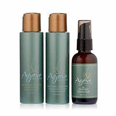 Rinkinys Agave Smoothing Trio: šampūnas, 89 ml + kondicionierius, 89 ml + aliejus, 59 ml kaina ir informacija | Šampūnai | pigu.lt