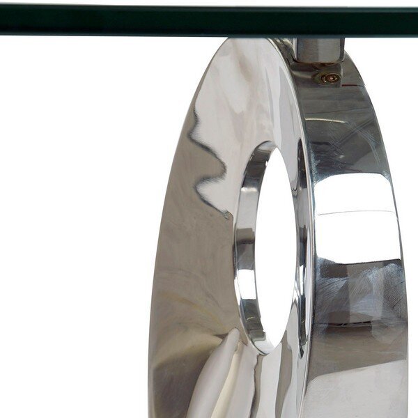 Šoninis salas DKD Home Decor PRAISE Stiklas Plienas (130 x 70 x 42 cm) kaina ir informacija | Kavos staliukai | pigu.lt