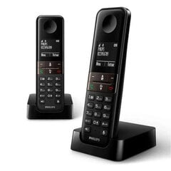 Беспроводный телефон Philips D4702B/34 Duo 1,8" DECT (2 pcs) цена и информация | Стационарные телефоны | pigu.lt