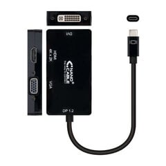 Адаптер USB C — VGA/HDMI/DVI NANOCABLE 10.16.4301-BK (10 cm) Чёрный цена и информация | Адаптеры, USB-разветвители | pigu.lt