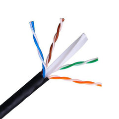 Жесткий сетевой кабель UTP кат. 6 NANOCABLE 10.20.0502-EXT-BK 100 m Чёрный цена и информация | Кабели и провода | pigu.lt