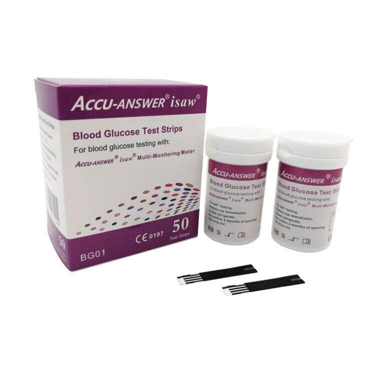 Gliukozės testo juostelės "Accu-Answer Isaw multi-monitoring meter" prietaisui. kaina ir informacija | Kraujospūdžio matuokliai | pigu.lt