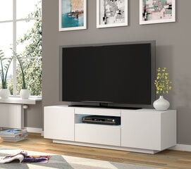 ТВ столик RTV Aura 150 со светодиодным освещением, белый цена и информация | Тумбы под телевизор | pigu.lt