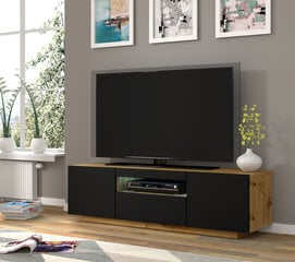 ТВ столик RTV Aura 150 со светодиодным освещением, коричневый/черный цена и информация | Тумбы под телевизор | pigu.lt