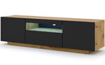 TV staliukas RTV Aura 150 su LED apšvietimu, rudas/juodas