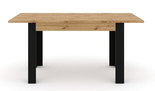 Išskleidžiamas valgomojo stalas Nuka, rudas/juodas kaina ir informacija | Virtuvės ir valgomojo stalai, staliukai | pigu.lt