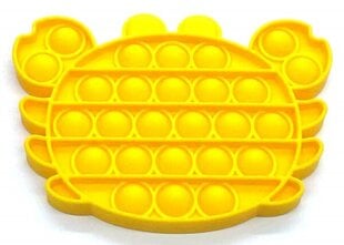 Silikoninis žaislas krabas Pop it, geltonas kaina ir informacija | Stalo žaidimai, galvosūkiai | pigu.lt
