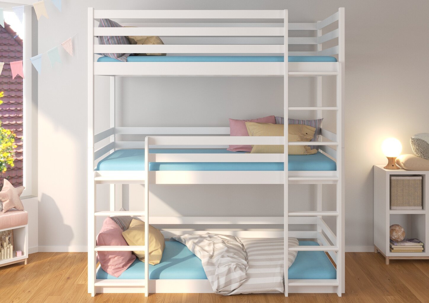 Vaikiška lova ADRK Furniture Tedro 180x80, balta kaina ir informacija | Vaikiškos lovos | pigu.lt