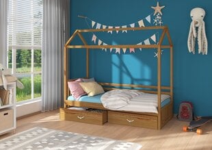 Lova ADRK Furniture Rose 80x190 cm, ąžuolo spalvos kaina ir informacija | Vaikiškos lovos | pigu.lt