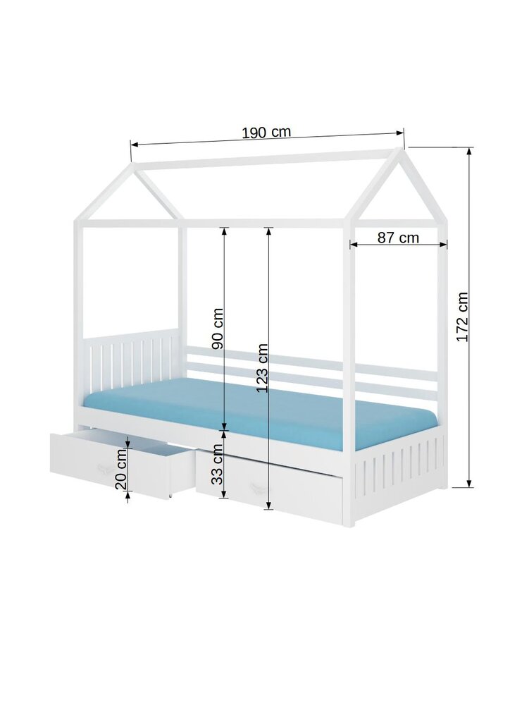Lova ADRK Furniture Rose 80x190 cm, šviesiai ruda kaina ir informacija | Vaikiškos lovos | pigu.lt