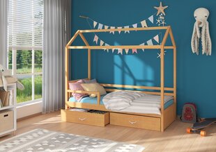 Кровать ADRK Furniture Rose 80x190 см с боковой защитой, коричневая цена и информация | Детские кровати | pigu.lt