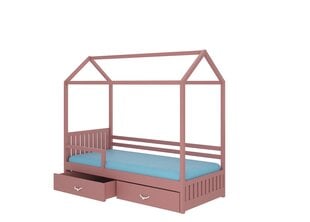 Кровать ADRK Furniture Rose 80x190 см с боковой защитой, розовая цена и информация | Детские кровати | pigu.lt