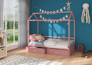 Кровать ADRK Furniture Rose 80x190 см с боковой защитой, розовая цена и информация | Детские кровати | pigu.lt