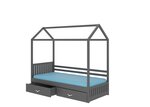 Кровать ADRK Furniture Rose 90x200 см с боковой защитой, темно-серая