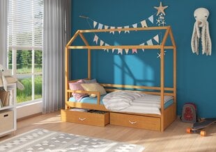 Lova ADRK Furniture Rose 90x200 cm su šonine apsauga, alksnio spalvos kaina ir informacija | Vaikiškos lovos | pigu.lt