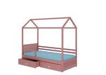 Кровать ADRK Furniture Rose 90x200 см с боковой защитой, розовая
