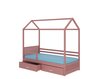 Lova ADRK Furniture Rose 90x200 cm su šonine apsauga, rožinė kaina ir informacija | Vaikiškos lovos | pigu.lt