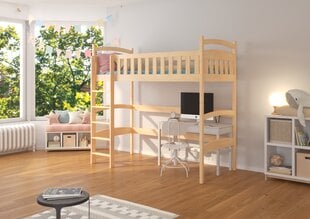 Кровать двухъярусная Adrk Furniture Miago 80x180 см, светло-коричневая цена и информация | Детские кровати | pigu.lt