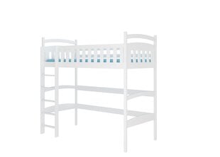 Dviaukštė lova Adrk Furniture Miago 90x200 cm, balta kaina ir informacija | Vaikiškos lovos | pigu.lt