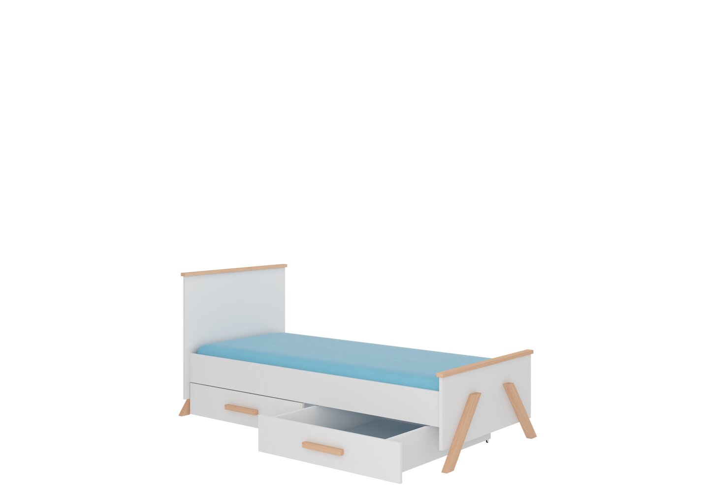 Vaikiška lova Adrk Furniture Koral 80x190 cm, balta kaina ir informacija | Vaikiškos lovos | pigu.lt