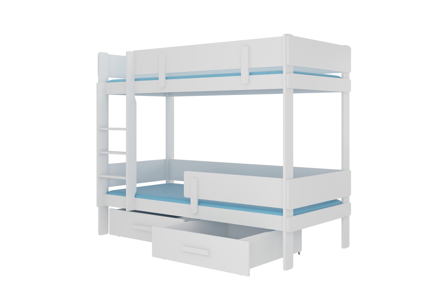 Dviaukštė lova ADRK Furniture Etiona 80x180cm, balta kaina ir informacija | Vaikiškos lovos | pigu.lt
