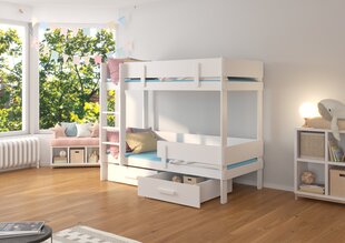 Dviaukštė lova ADRK Furniture Etiona 80x180cm, balta kaina ir informacija | Vaikiškos lovos | pigu.lt