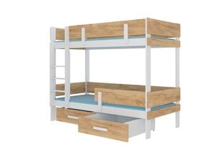 Двухъярусная кровать ADRK Furniture Etiona 80x180cm, белая/коричневя цена и информация | Детские кровати | pigu.lt