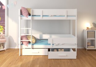 Dviaukštė lova ADRK Furniture Etiona 80x180cm, ruda/pilka kaina ir informacija | Vaikiškos lovos | pigu.lt