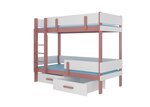 Двухъярусная кровать ADRK Furniture Etiona 80x180cм, розовая/белая