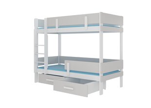 Кровать двухъярусная ADRK Furniture Etiona 90x200 см, белая/серая цена и информация | Детские кровати | pigu.lt