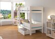 Dviaukštė lova ADRK Furniture Etiona 90x200cm, ruda/balta kaina ir informacija | Vaikiškos lovos | pigu.lt