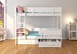 Dviaukštė lova ADRK Furniture Etiona 90x200cm, ruda/balta kaina ir informacija | Vaikiškos lovos | pigu.lt